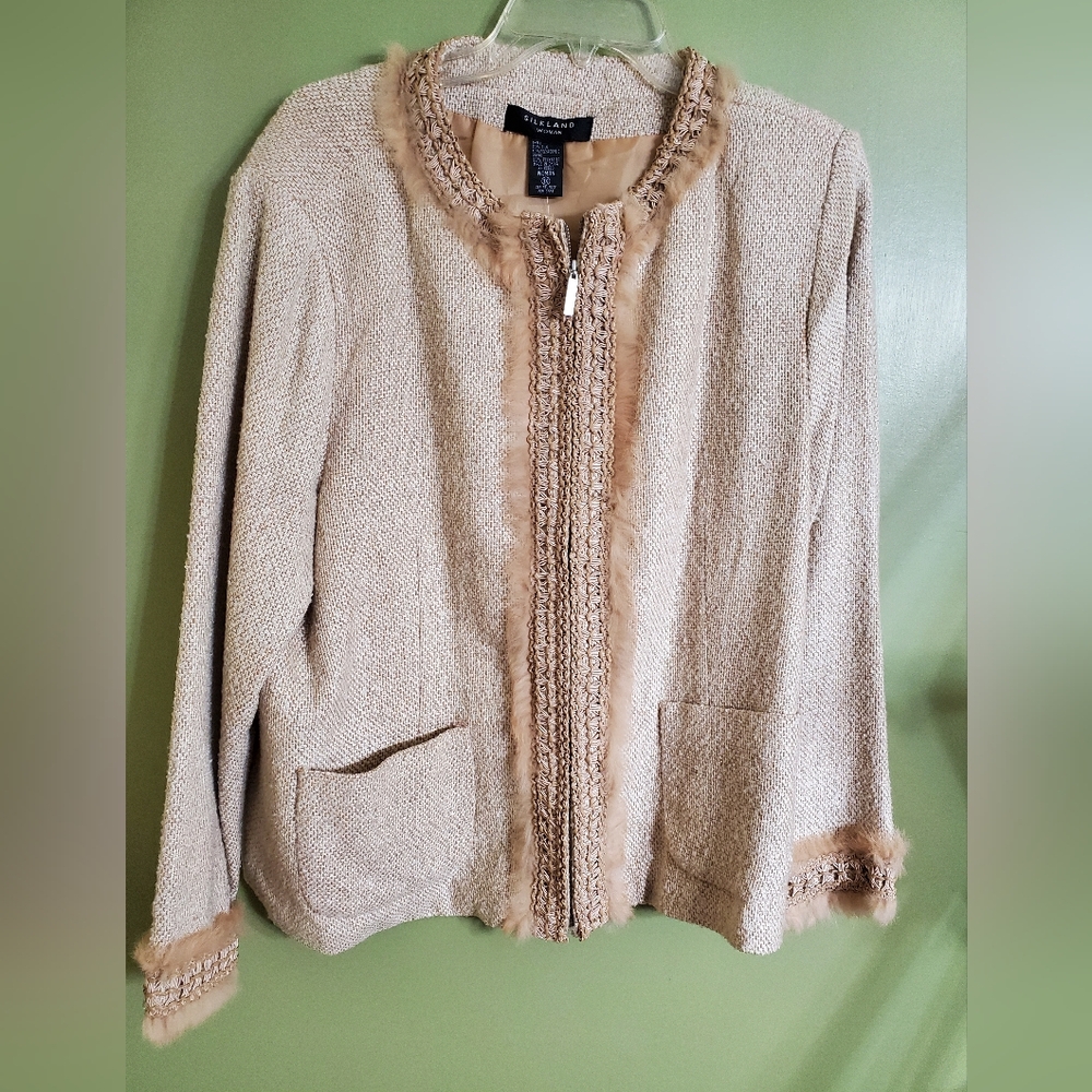 SilkLand Cream and Tan Jacket
